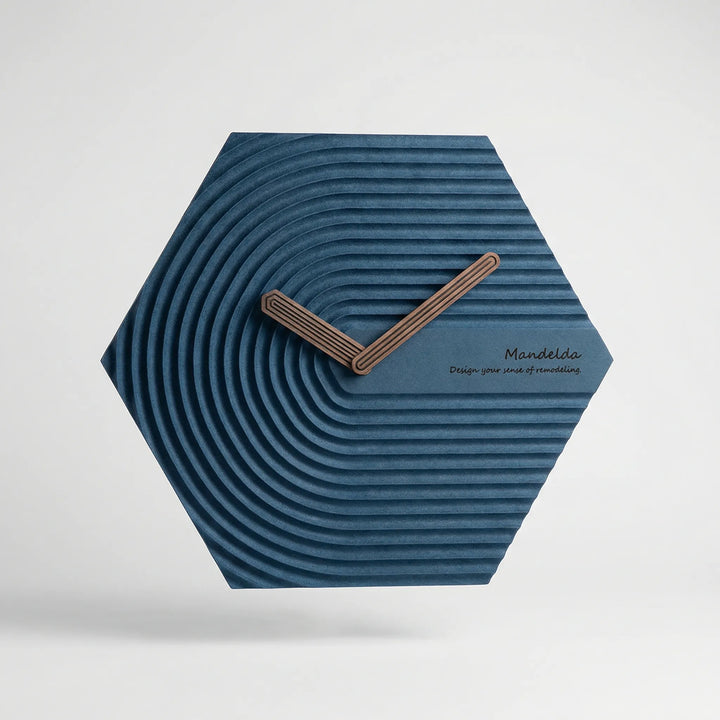Stylish white hexagonal wall clock, perfect for bedroom or office decor. Minimalist design.