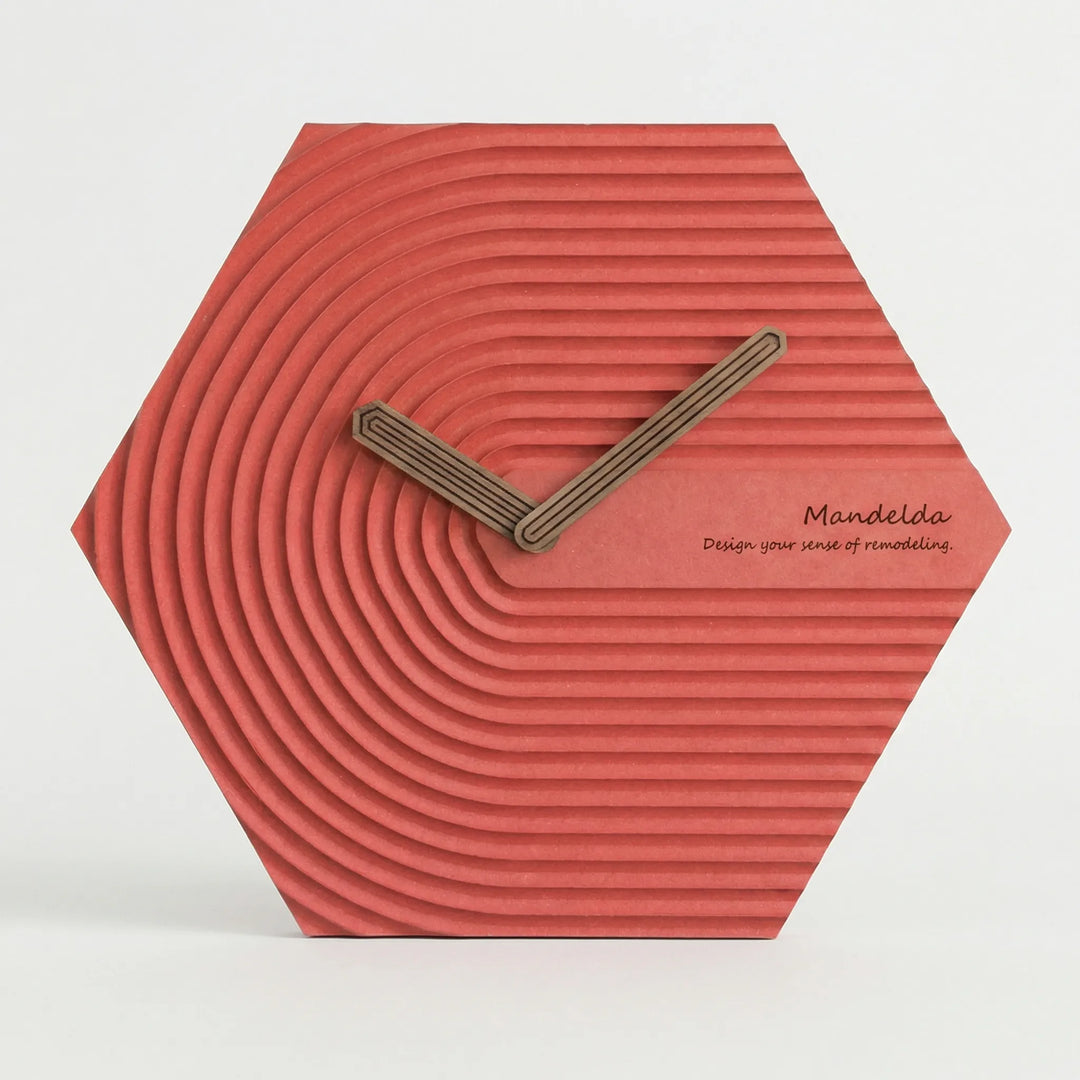 Sleek black hexagonal wall clock, adds a modern touch to office or study room decor.