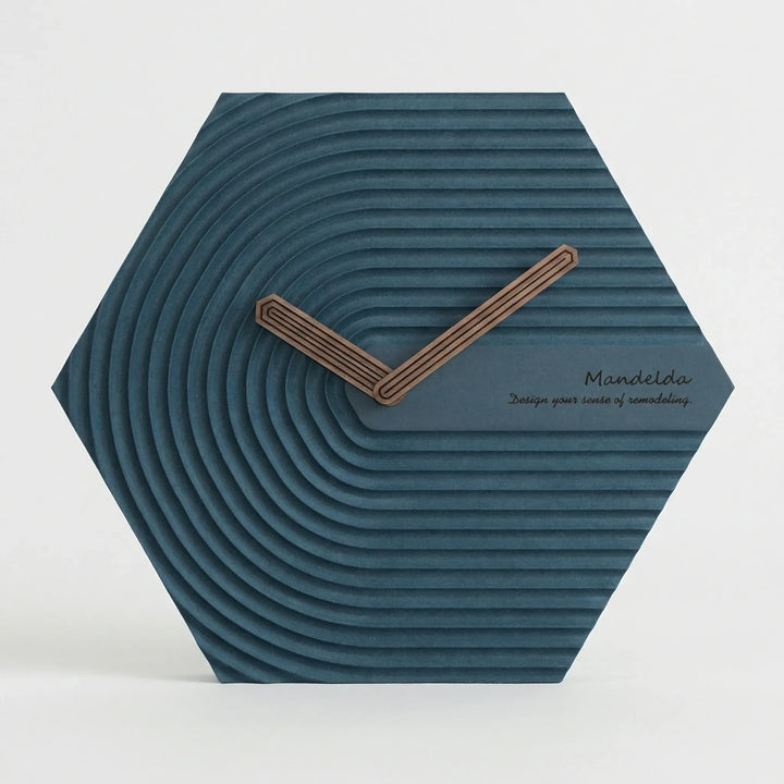 Minimalist hexagonal silent wall clock for modern home and office interiors.