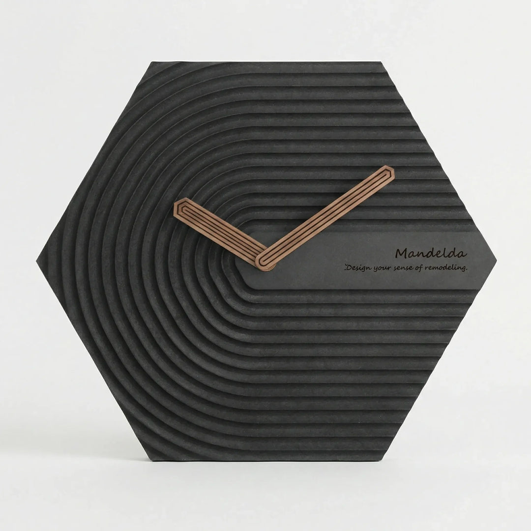 Large hexagonal wall clock, stylish centerpiece for living room or entryway decor.