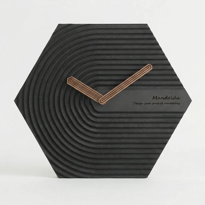 Large hexagonal wall clock, stylish centerpiece for living room or entryway decor.