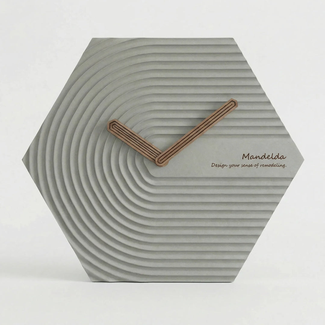 Elegant hexagonal wall clock in white, enhances any modern bedroom or office space.