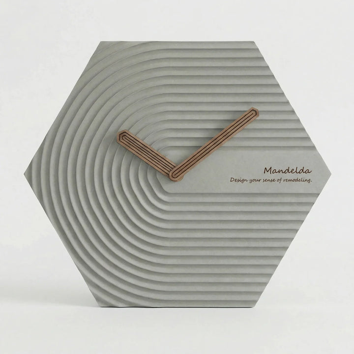 Elegant hexagonal wall clock in white, enhances any modern bedroom or office space.