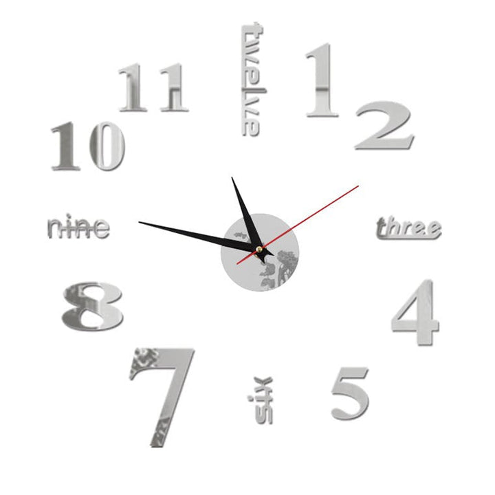 Unboxing components of a DIY frameless wall clock, including template and mechanism