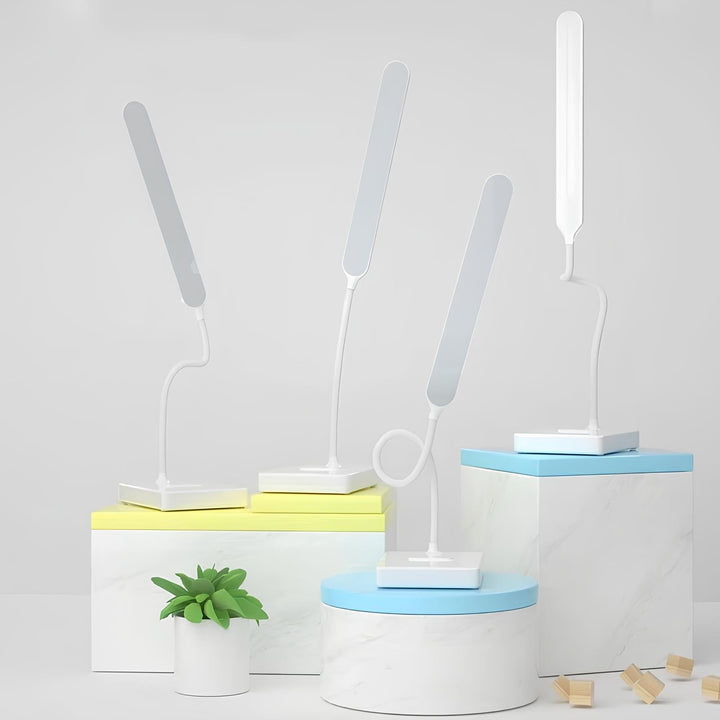 Versatile flexible LED reading lamp for bedside or desk, providing comfortable, dimmable illumination.