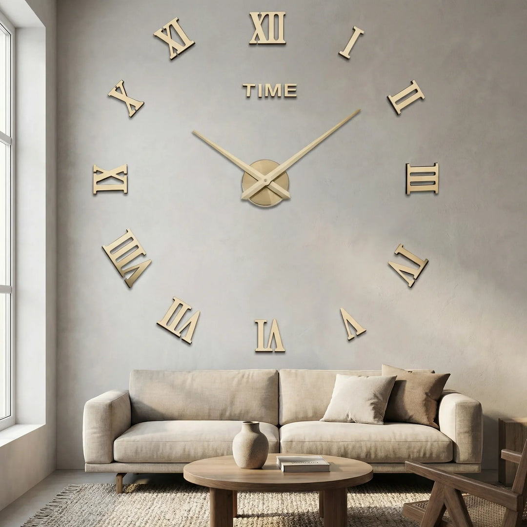 Modern geometric wall clock for stylish home or office decor.