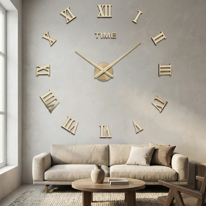 Modern geometric wall clock for stylish home or office decor.