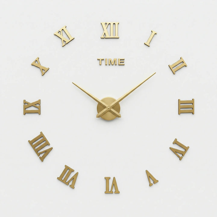 Silent minimalist geometric wall clock, perfect statement piece for living room.