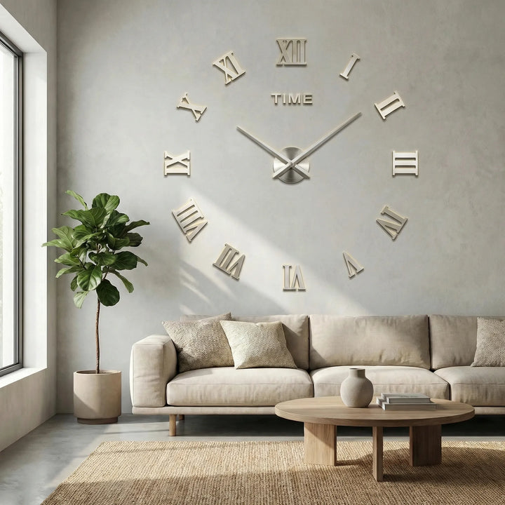 Abstract geometric wall clock, ideal minimalist home decor statement piece.