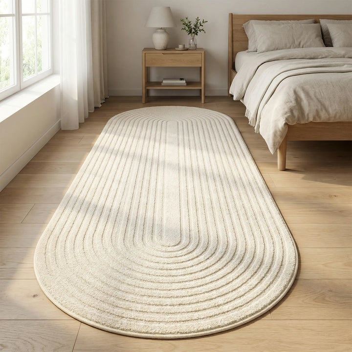 Non-slip kitchen mat runner rug with a soft, modern wave pattern for stylish kitchens.