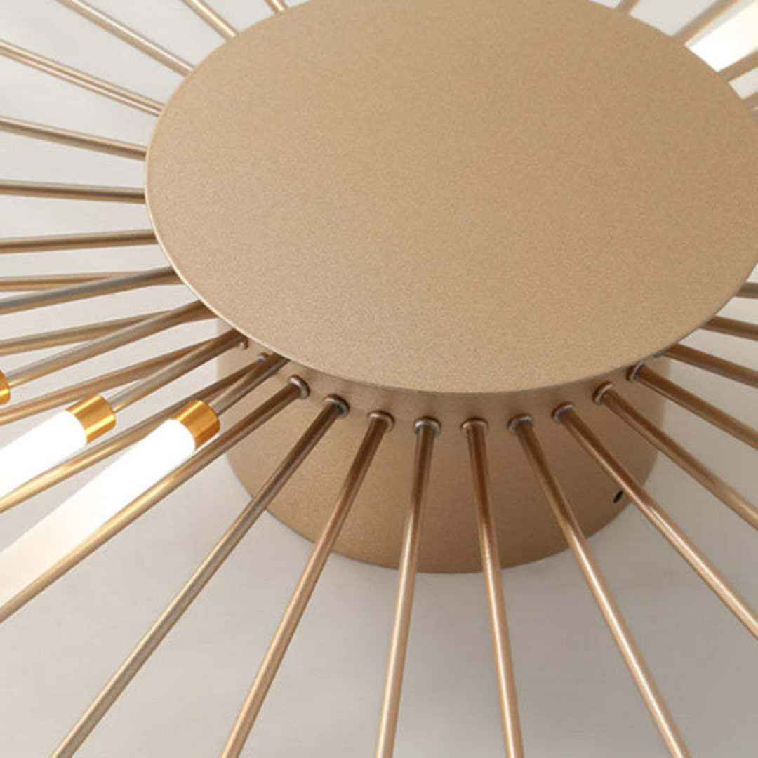 Energy-efficient large LED ceiling light, modern aesthetic for hotels.