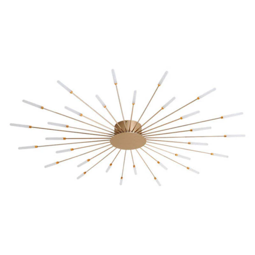Sleek gold modern LED ceiling fixture, perfect for large contemporary rooms.