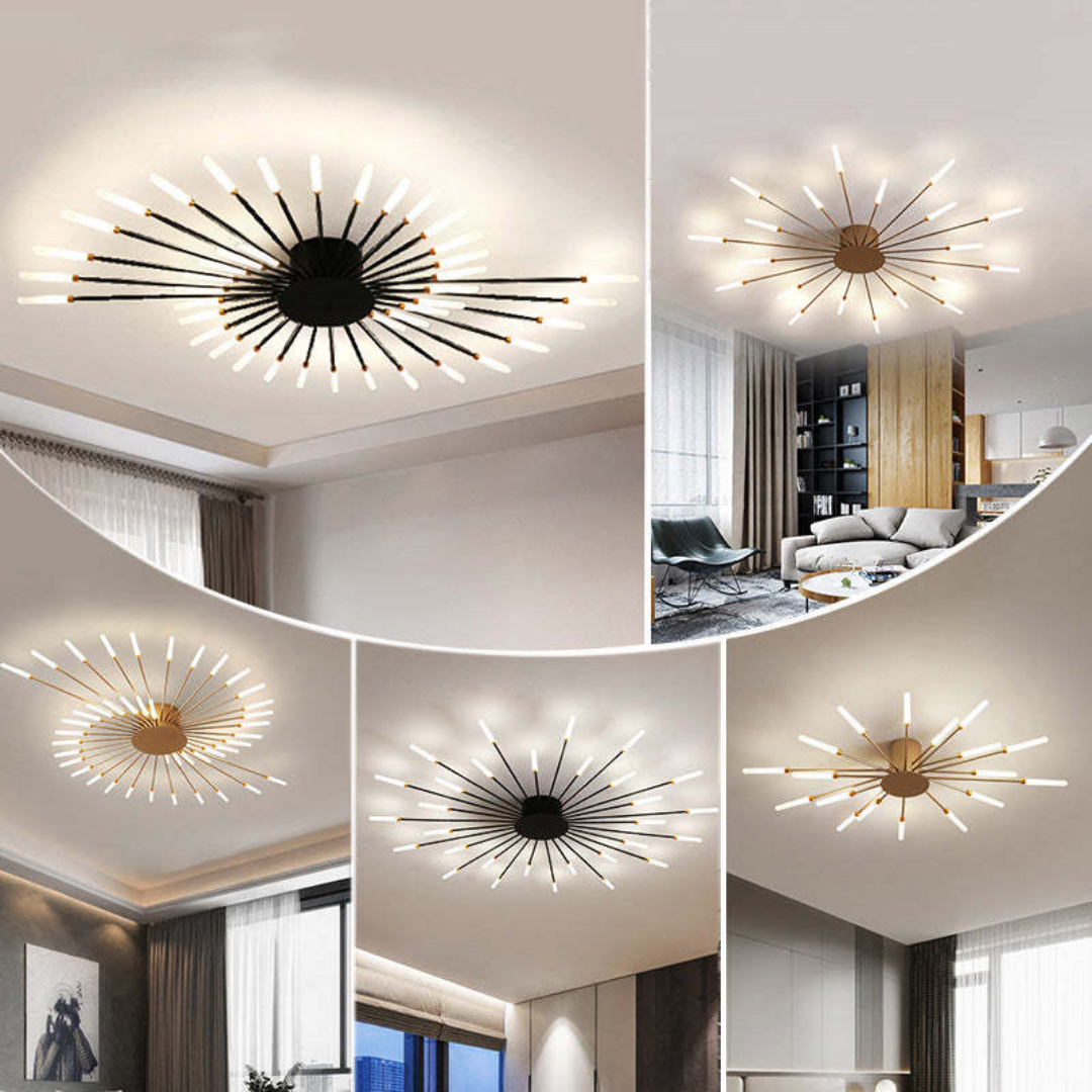 Black dimmable LED ceiling light, modern, ideal for energy-efficient homes.