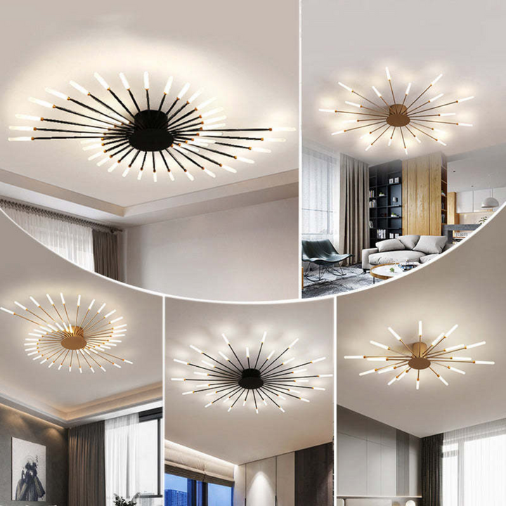 Black dimmable LED ceiling light, modern, ideal for energy-efficient homes.