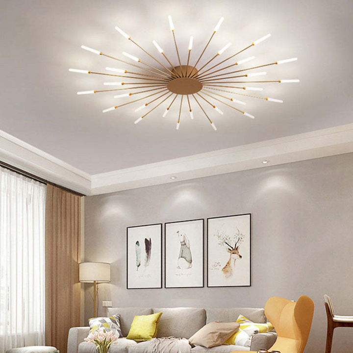 Large contemporary LED ceiling light for bright, modern living room lighting.