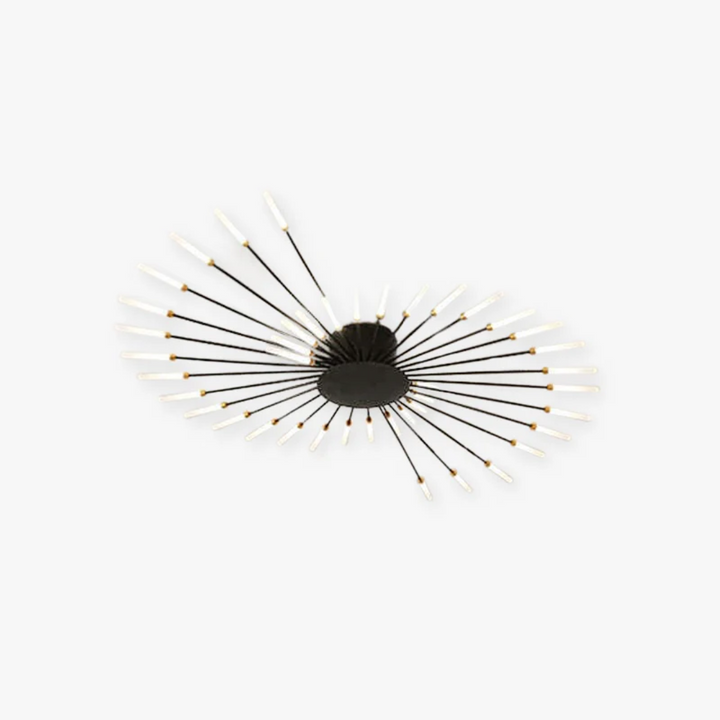Black modern LED ceiling lamp, dimmable for versatile living and bedroom lighting.