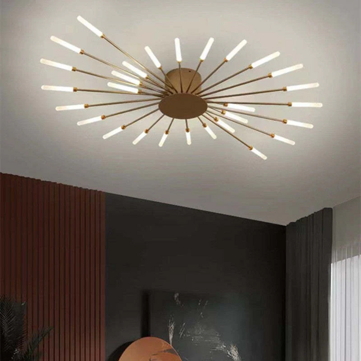 Contemporary indoor LED ceiling lamp for hotel and large room illumination.