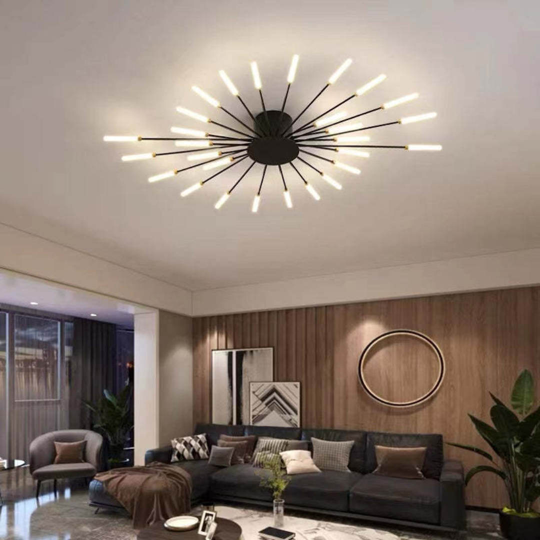 Bright LED ceiling light, modern and energy-saving, suitable for living rooms.