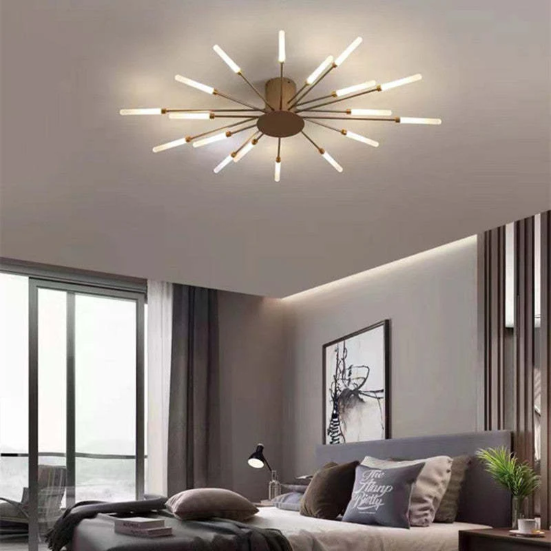 Large LED ceiling fixture, energy-efficient for contemporary home lighting.