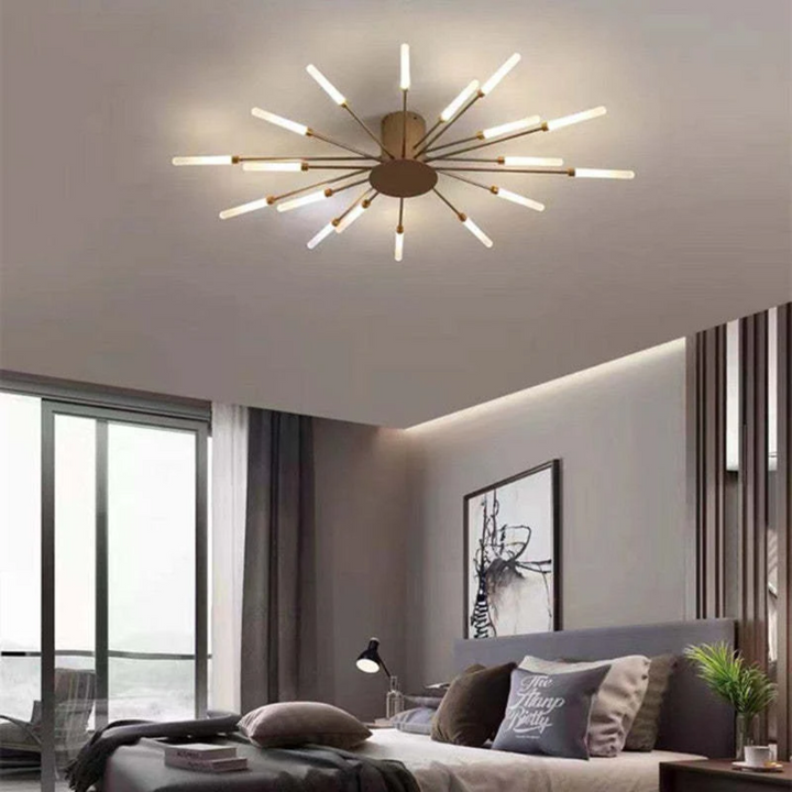 Large LED ceiling fixture, energy-efficient for contemporary home lighting.