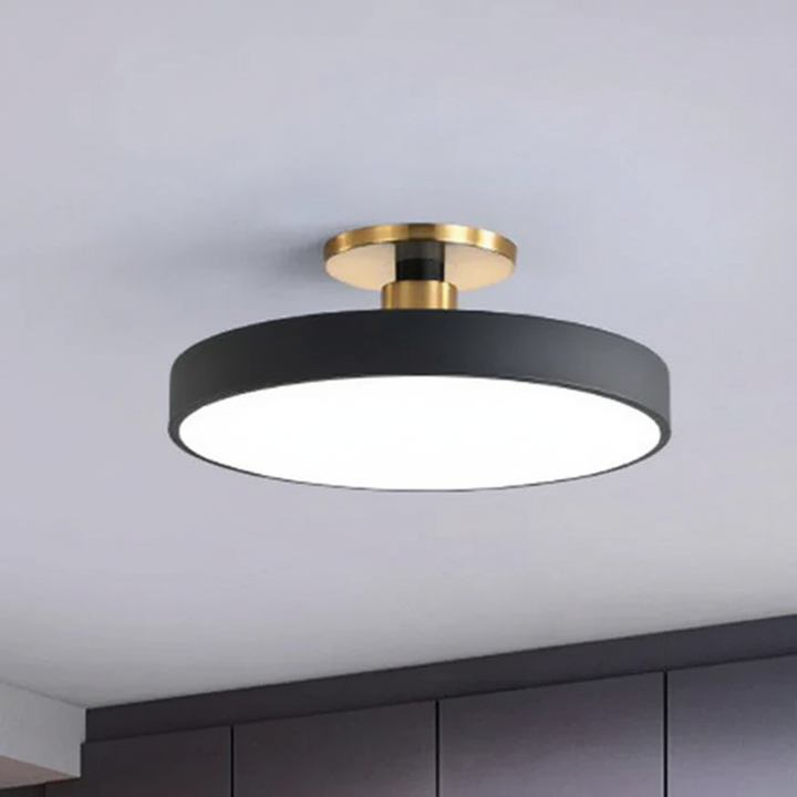 Helligon modern LED ceiling light, semi-recessed, acrylic lamp, perfect for Scandinavian bedroom home decor.