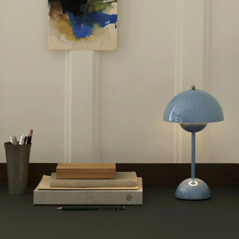 Stylish LumiTouch table lamp, an LED touch lamp designed for modern homes, providing adjustable mood lighting.