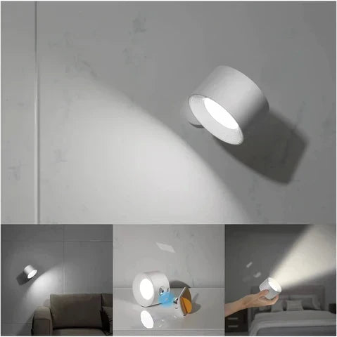 Dimmable LumoFlex rechargeable wall light, wireless LED lamp for modern home decor & bedrooms.