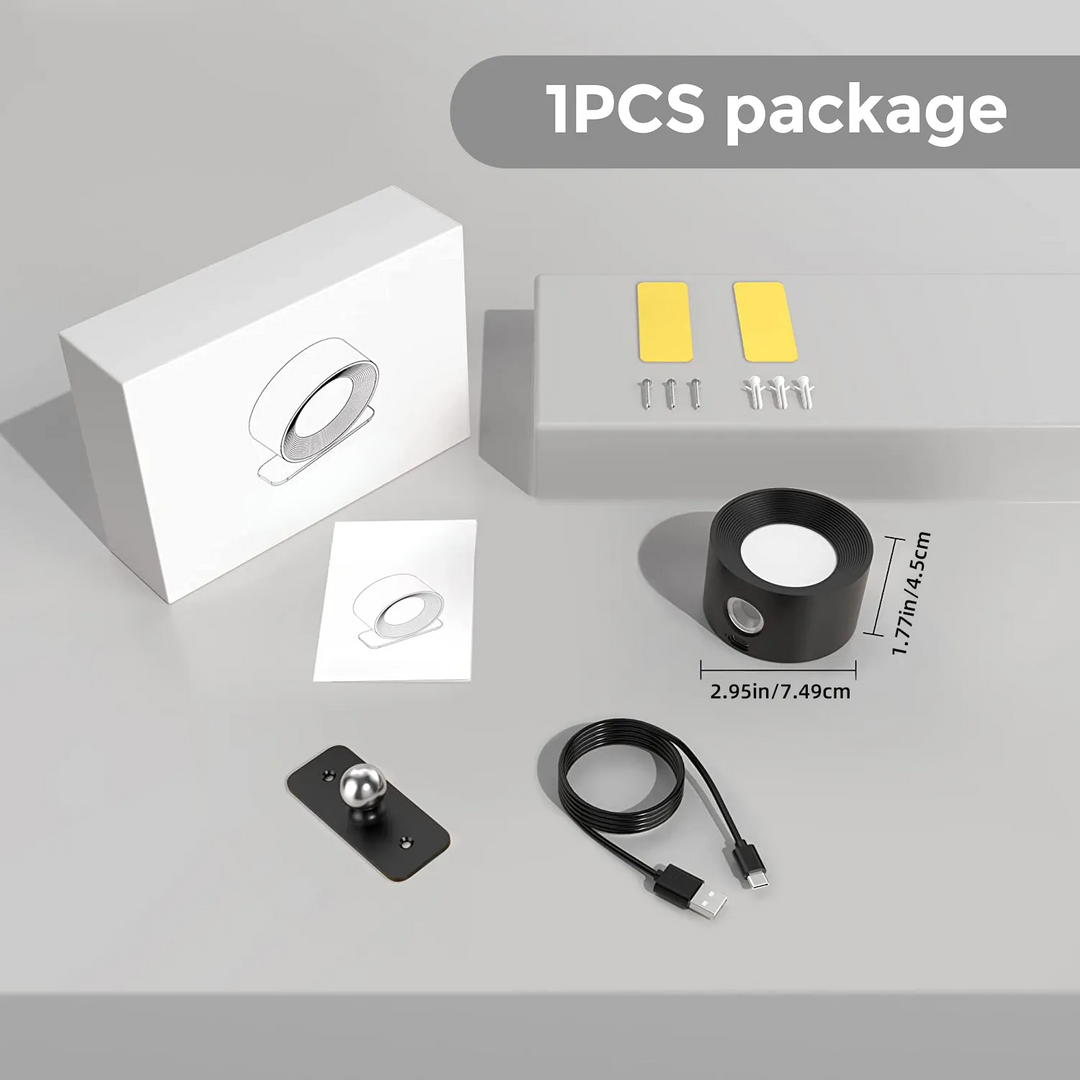 Versatile LumoFlex LED wall light, rechargeable & wireless. Magnetic mount for modern homes.