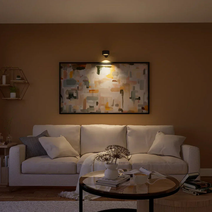 Magnetic wireless wall light, rechargeable LED lamp by LumoFlex for versatile modern homes.