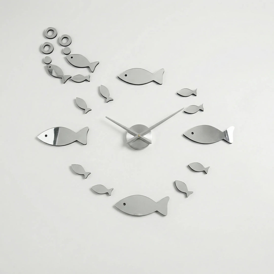 Stylish mirror wall clock featuring a modern design, ideal for enhancing any room as a sophisticated home decor accent.