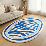 Oval with Blue Stripes