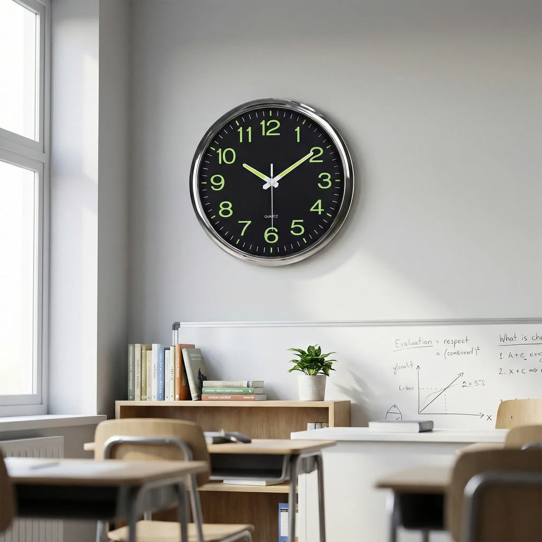 Contemporary LED wall clock with silent functionality and a highly visible, clear display for modern spaces.
