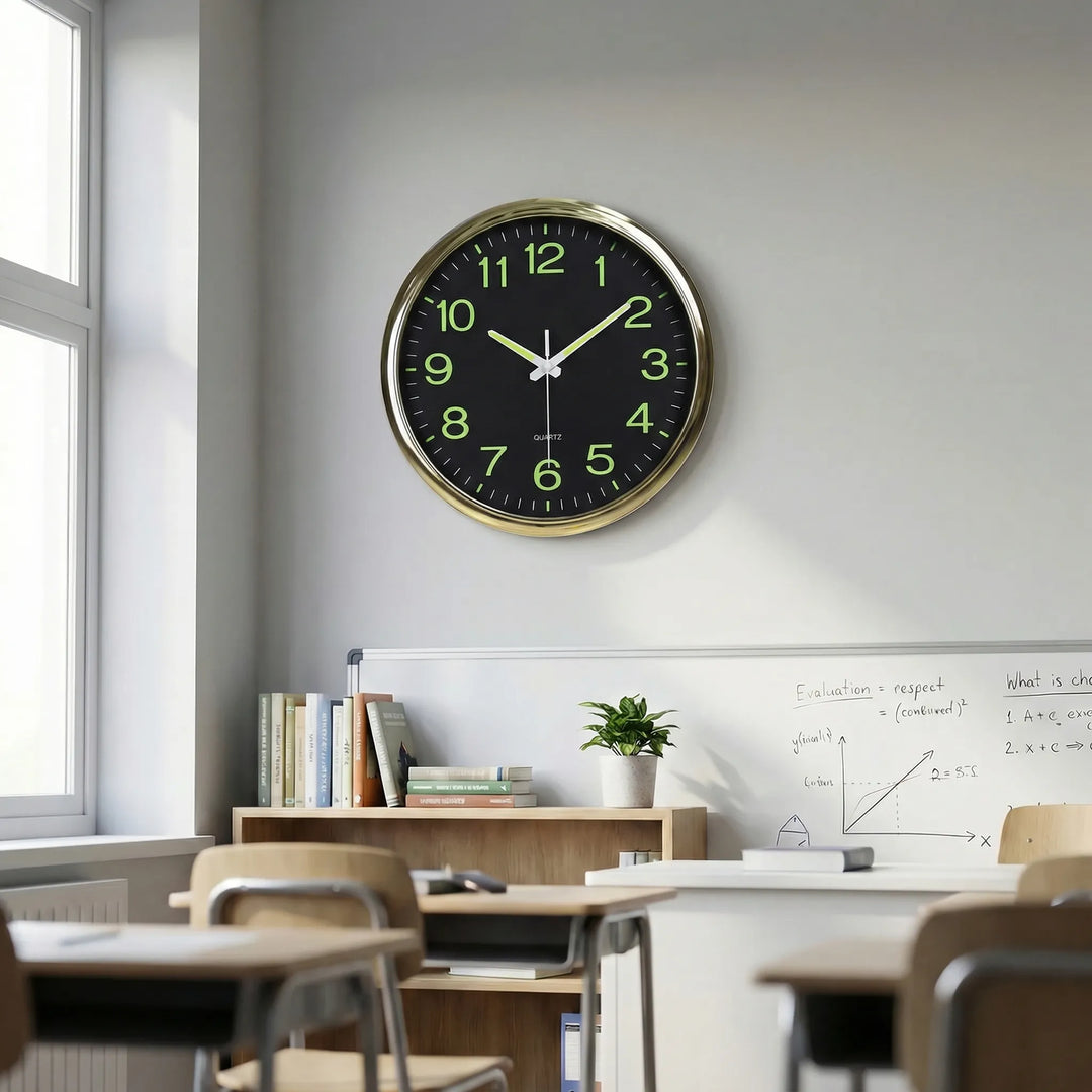 Elegant LED wall clock, perfect for modern interiors, showing time with a crisp, clear digital display.