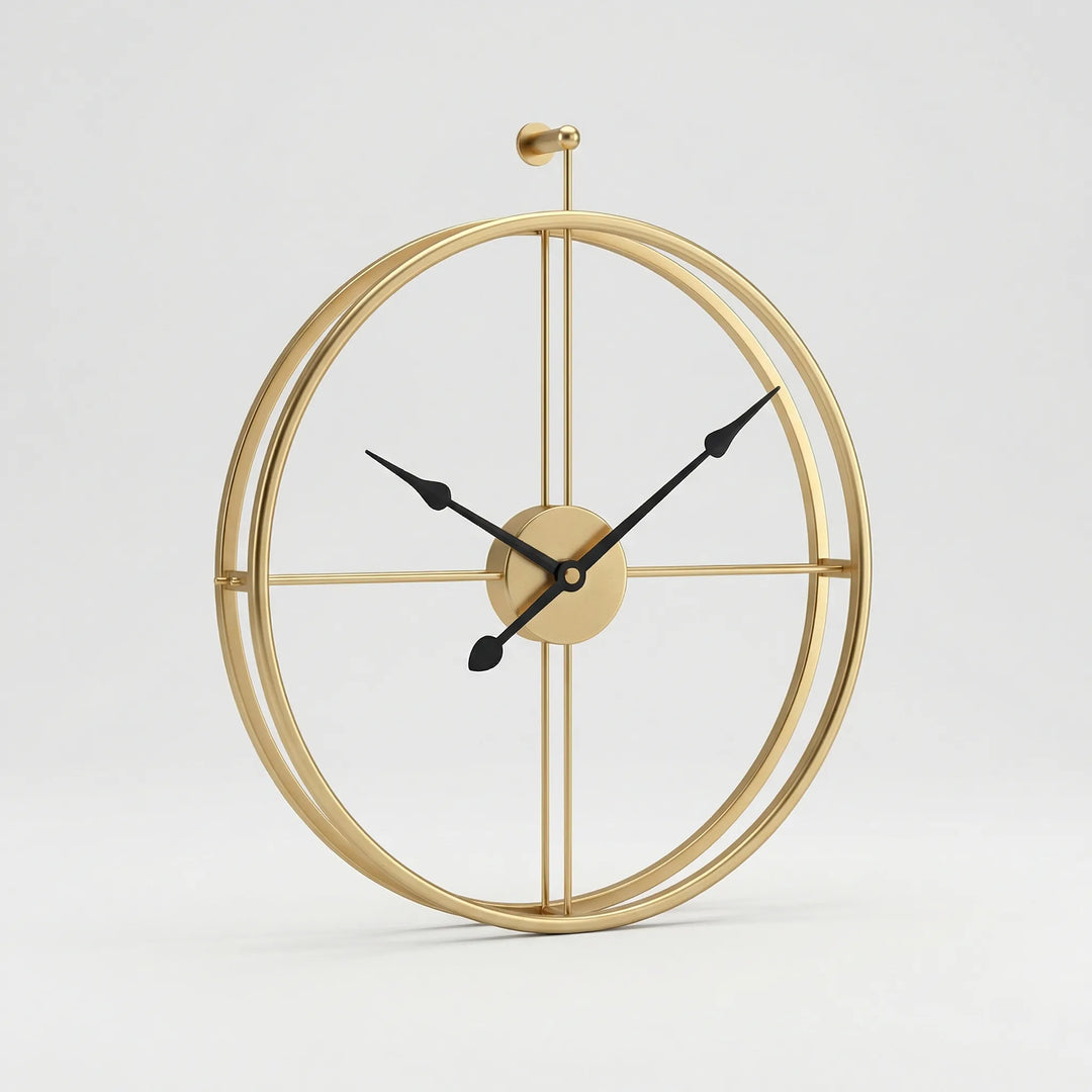 Minimalist black round wall clock featuring a silent sweep movement, ideal for contemporary spaces.