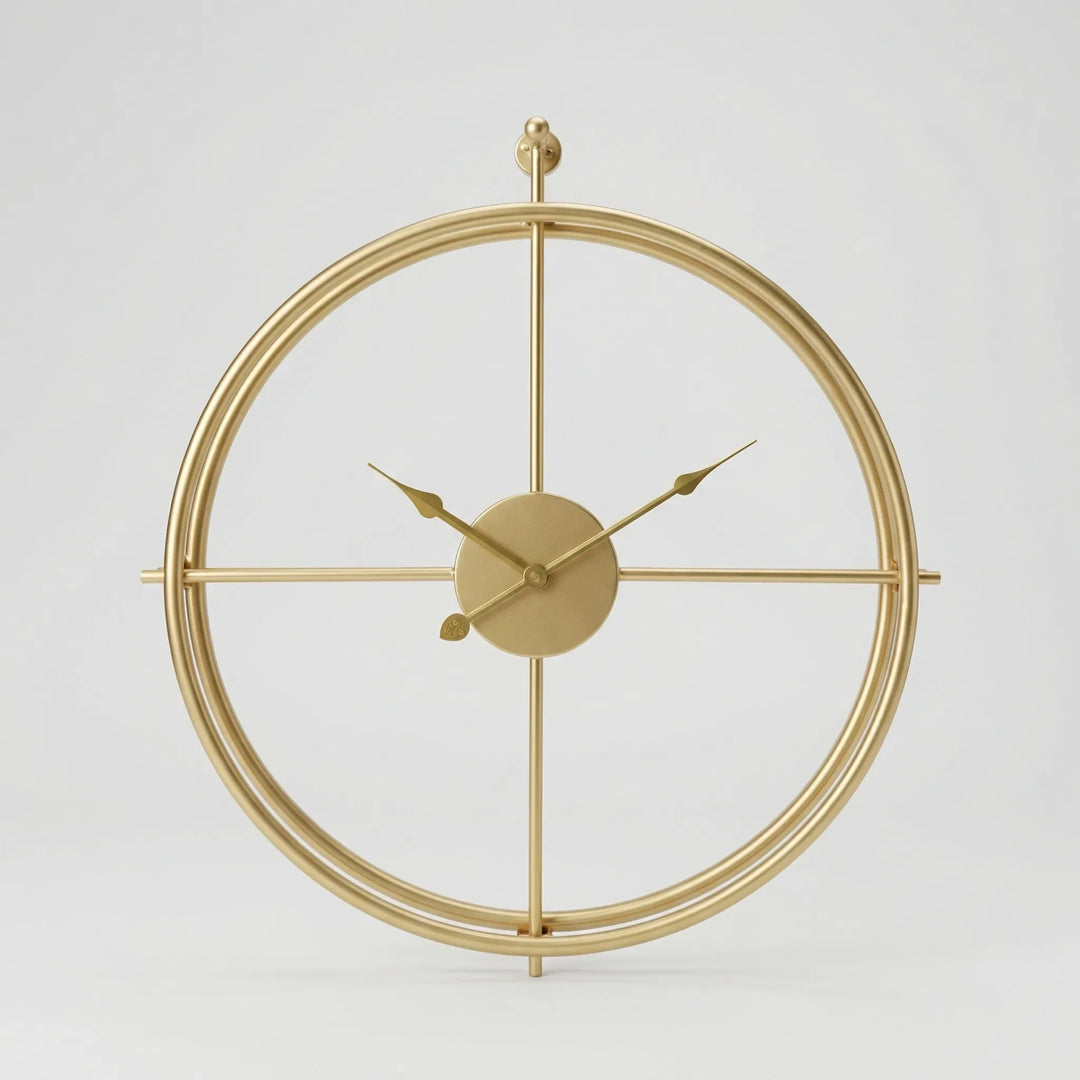 Large contemporary round wall clock with silent mechanism and minimalist aesthetic for home decor.