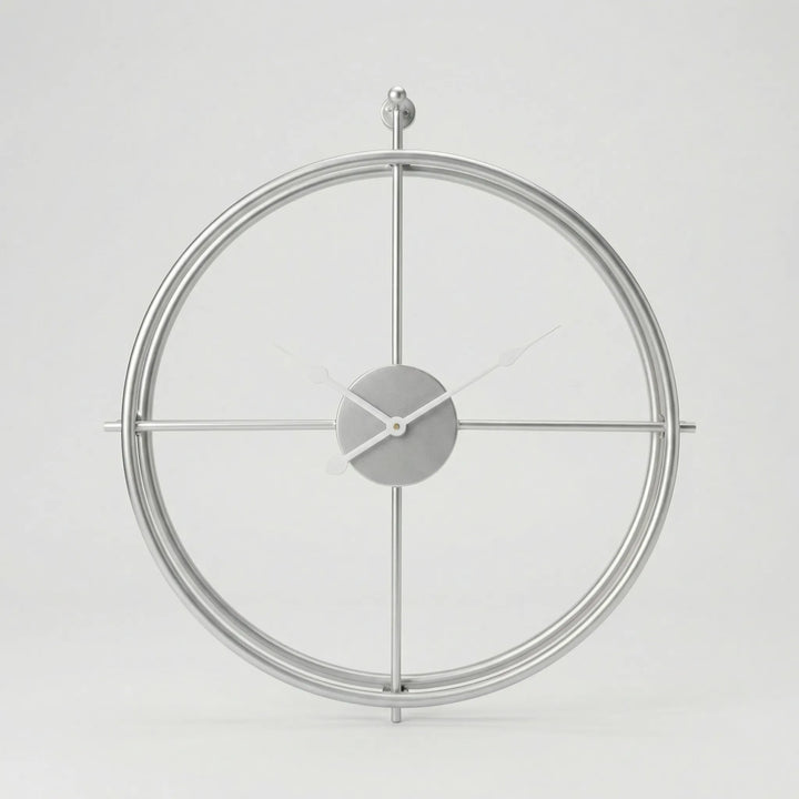 Contemporary round wall clock. Its gold and black finish makes an elegant home decor statement.