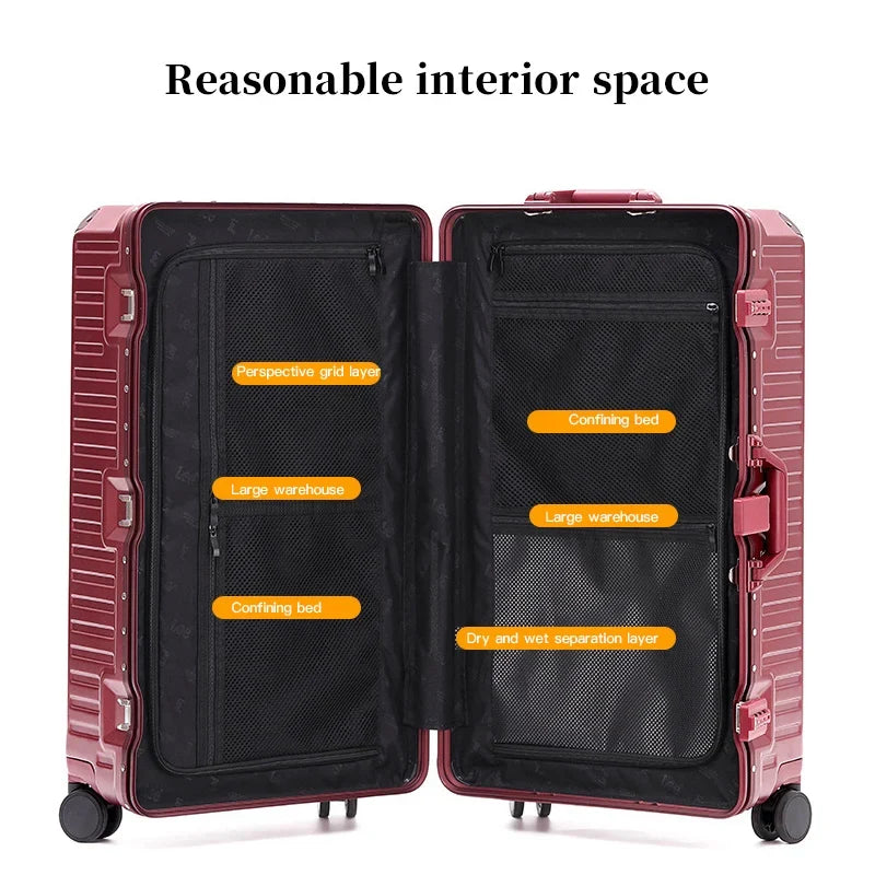 Unisex travel hardshell suitcase, wide grip handle. Modern luggage for any journey.