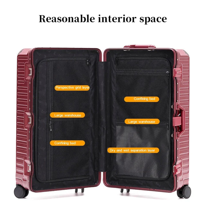 Unisex travel hardshell suitcase, wide grip handle. Modern luggage for any journey.