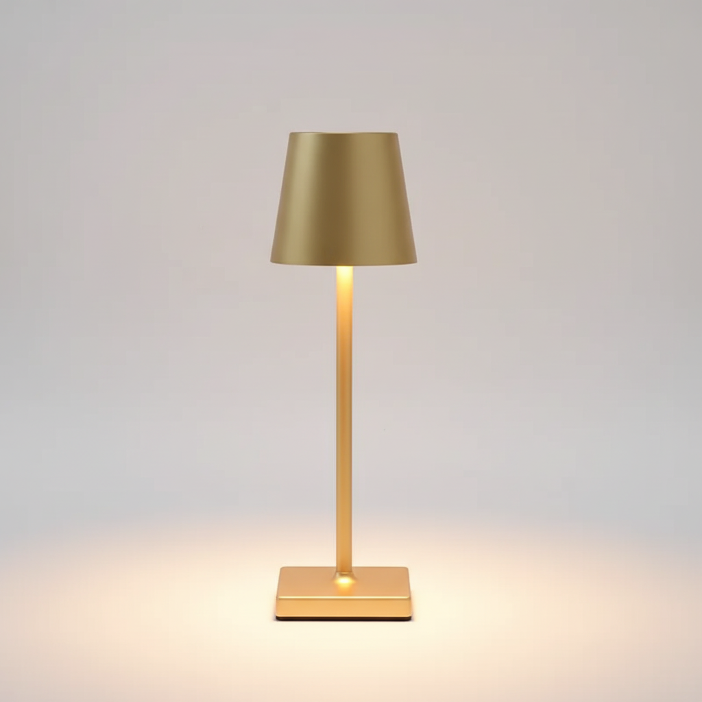 Rechargeable wireless LED table lamp, dimmable light for creating cozy indoor & outdoor ambiance. Modern style.