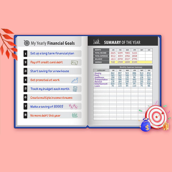 Monthly budget planner & bill payment organizer, a great stationery gift for financial planning.