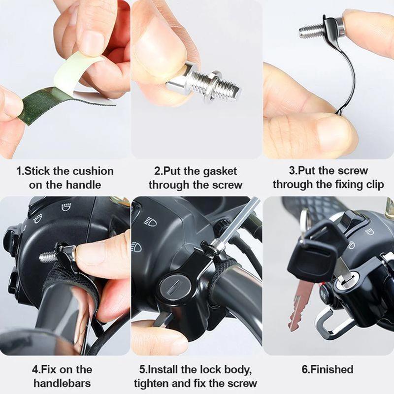 Durable anti-theft aluminum alloy lock for motorcycle helmets and bags, universal fit for all bikes
