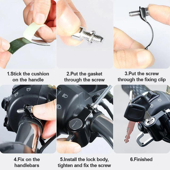 Durable anti-theft aluminum alloy lock for motorcycle helmets and bags, universal fit for all bikes