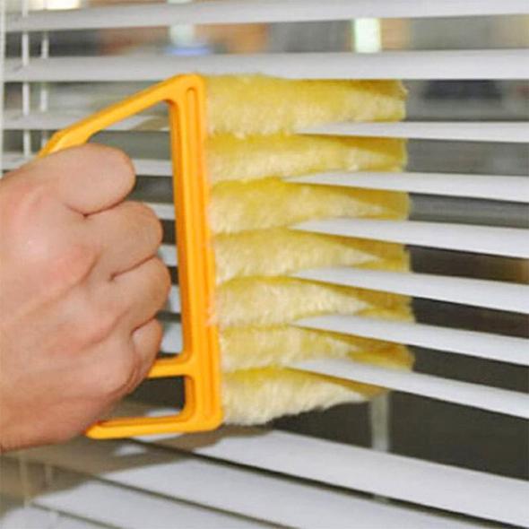 Versatile blue multi-finger duster tool for effective blind and vent cleaning and housekeeping