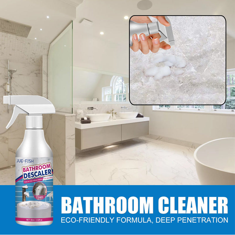 Household multi-purpose foam cleaner demonstrated on various surfaces, sparkling clean