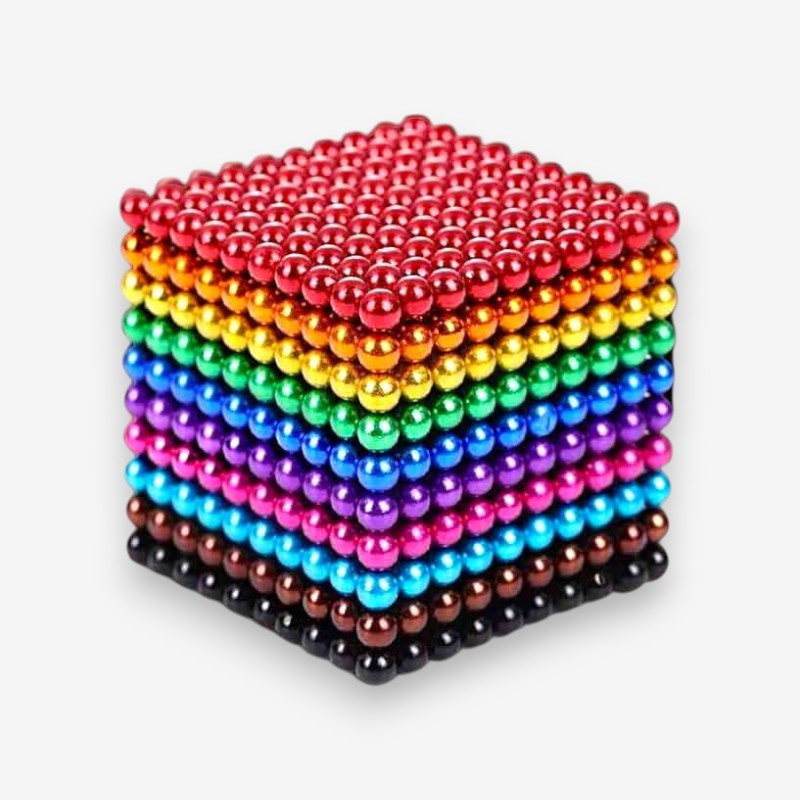 Multicolor magnetic balls building set. Vibrant magnets for creative construction & educational play.
