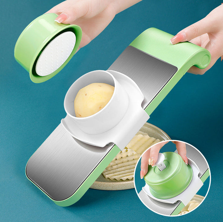 Handheld vegetable slicer with different attachments for various cuts