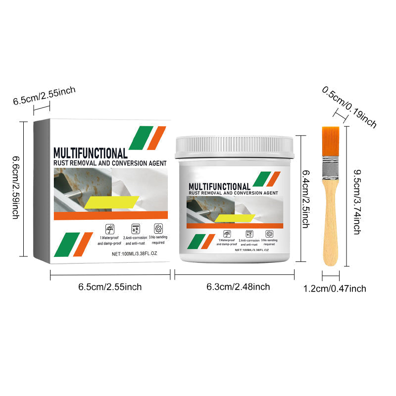 Multifunctional rust eradicator creating a paint-ready surface, perfect for coatings