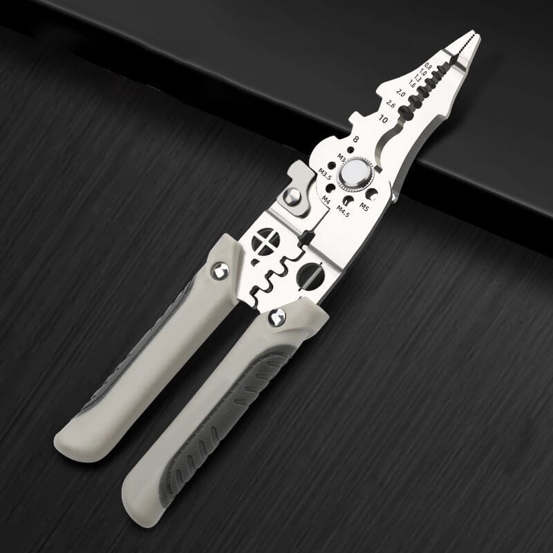 Wire stripper crimper with comfortable grips, perfect for precise wiring & maintenance