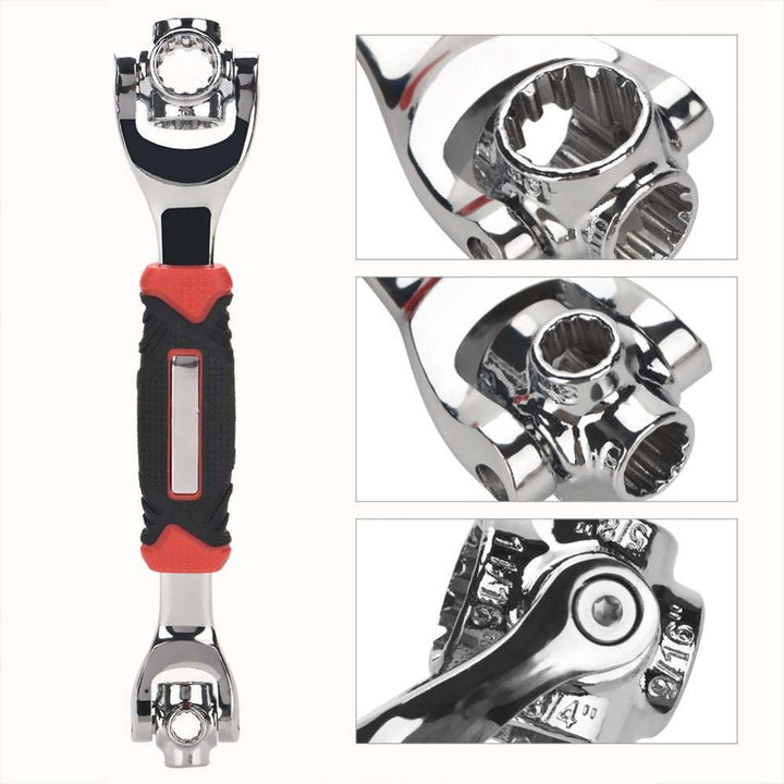 Handy 48-in-1 universal wrench with revolving heads, perfect for mechanics and DIY