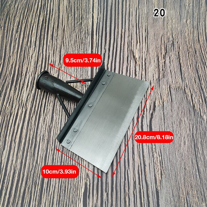 Side profile of the steel cleaning scraper, emphasizing its thin, efficient blade